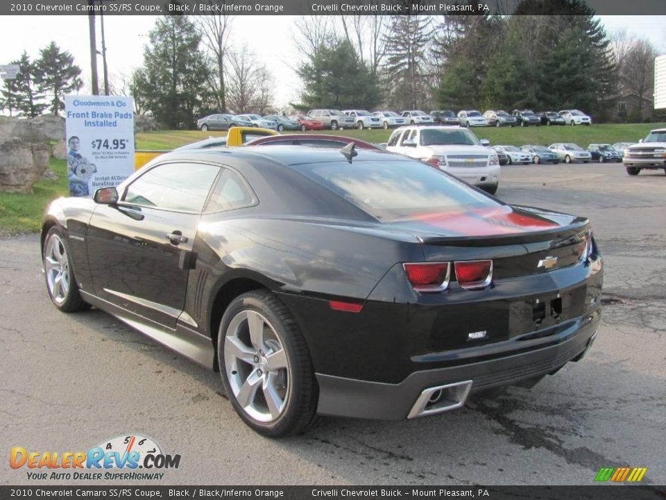 2010 Chevrolet Camaro SS/RS Coupe Black / Black/Inferno Orange Photo #6