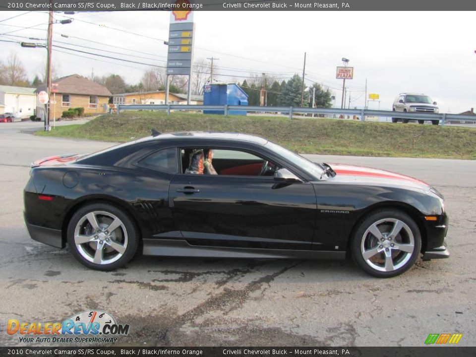 2010 Chevrolet Camaro SS/RS Coupe Black / Black/Inferno Orange Photo #9