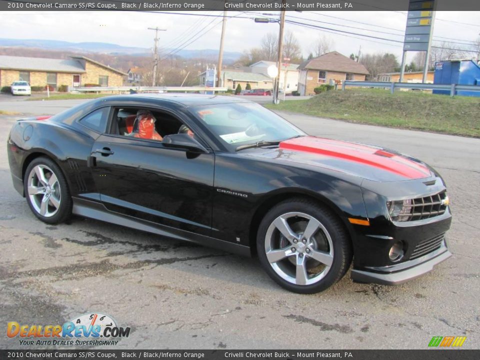 2010 Chevrolet Camaro SS/RS Coupe Black / Black/Inferno Orange Photo #10