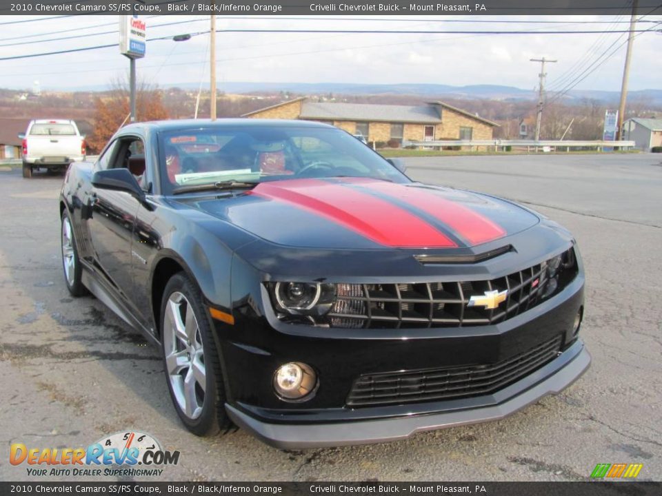 2010 Chevrolet Camaro SS/RS Coupe Black / Black/Inferno Orange Photo #11