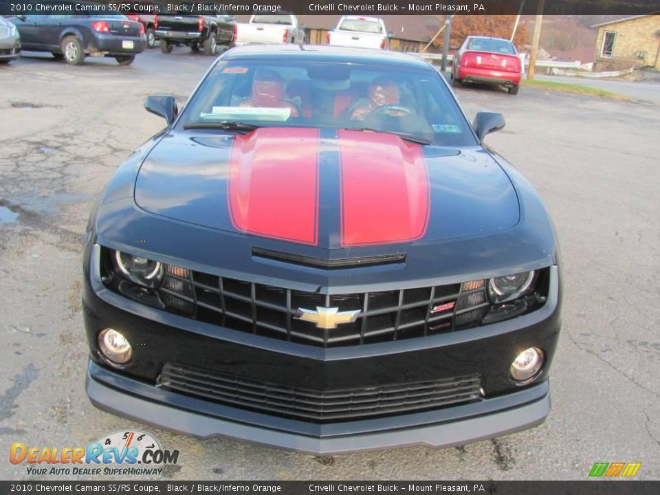 2010 Chevrolet Camaro SS/RS Coupe Black / Black/Inferno Orange Photo #12