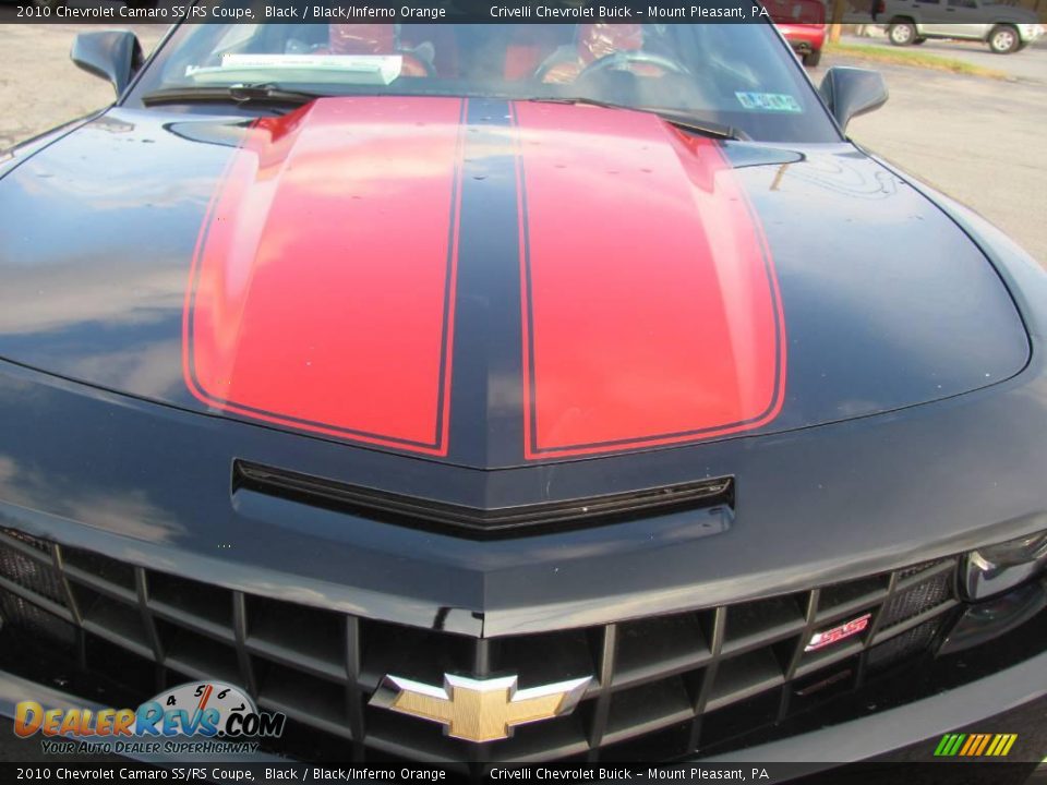 2010 Chevrolet Camaro SS/RS Coupe Black / Black/Inferno Orange Photo #13