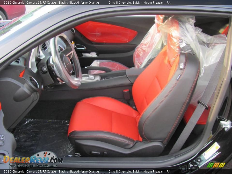 2010 Chevrolet Camaro SS/RS Coupe Black / Black/Inferno Orange Photo #15