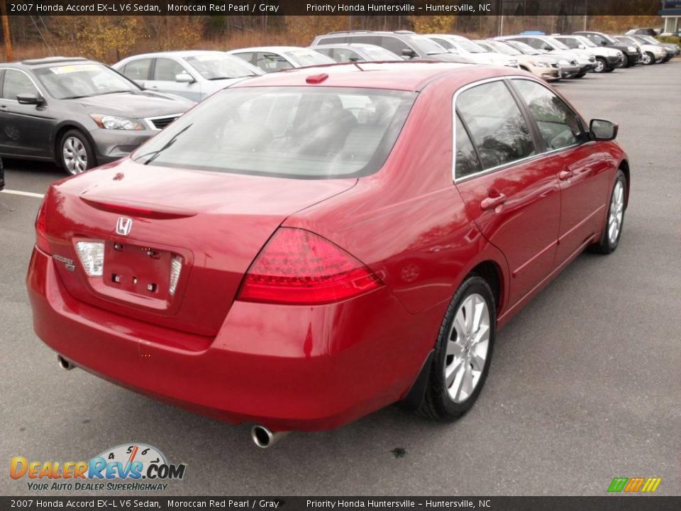 2007 Honda Accord EX-L V6 Sedan Moroccan Red Pearl / Gray Photo #4