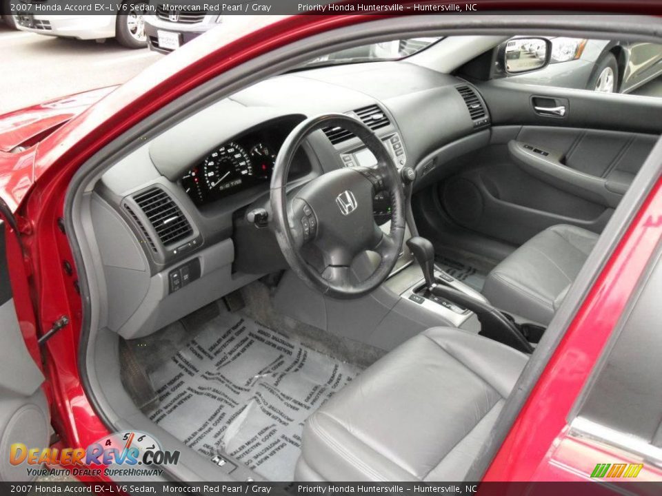 2007 Honda Accord EX-L V6 Sedan Moroccan Red Pearl / Gray Photo #25