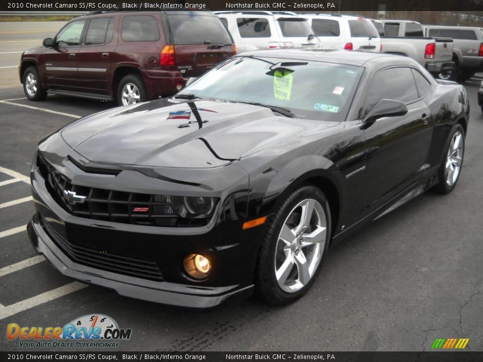 2010 Chevrolet Camaro SS/RS Coupe Black / Black/Inferno Orange Photo #14