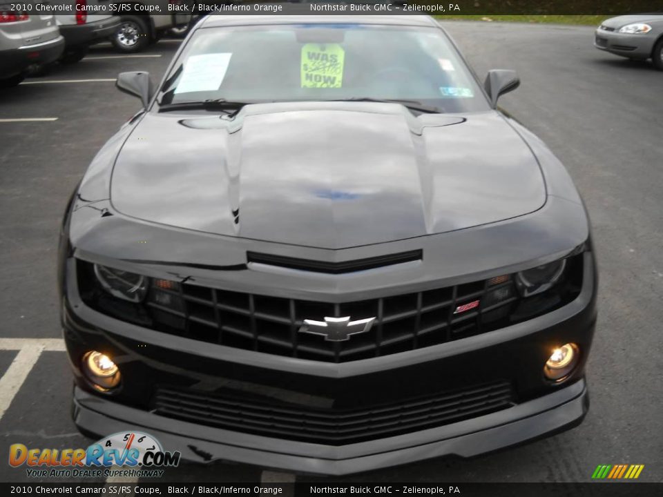 2010 Chevrolet Camaro SS/RS Coupe Black / Black/Inferno Orange Photo #15