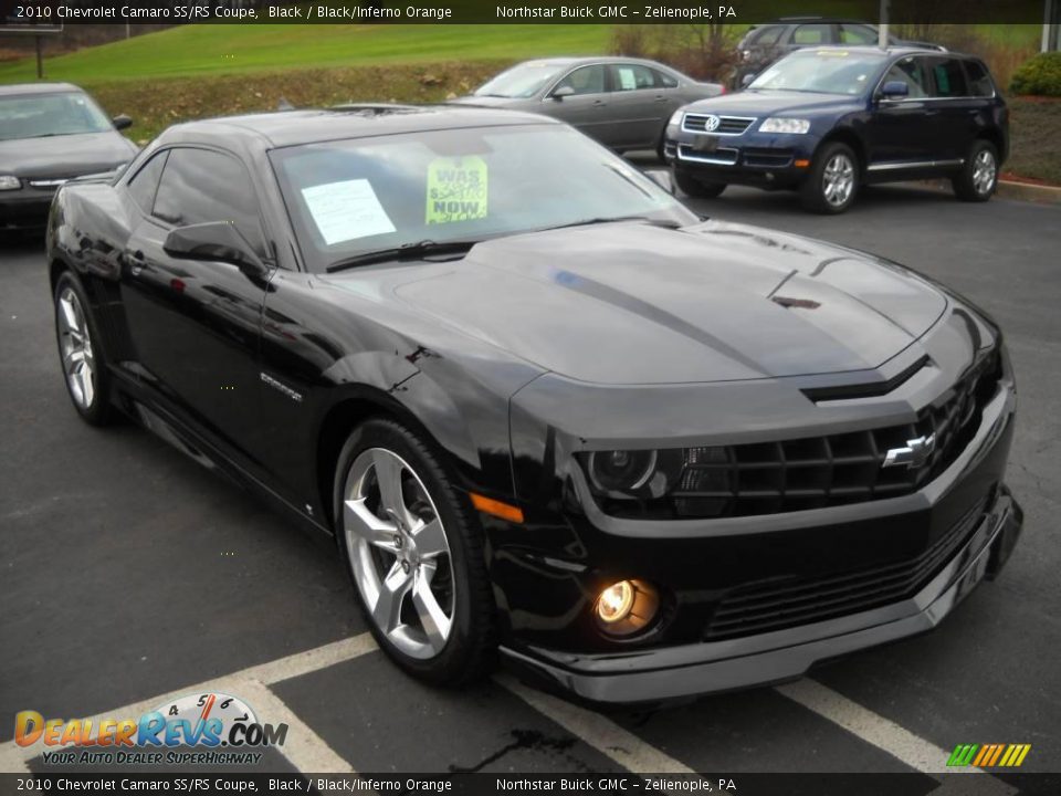 2010 Chevrolet Camaro SS/RS Coupe Black / Black/Inferno Orange Photo #16