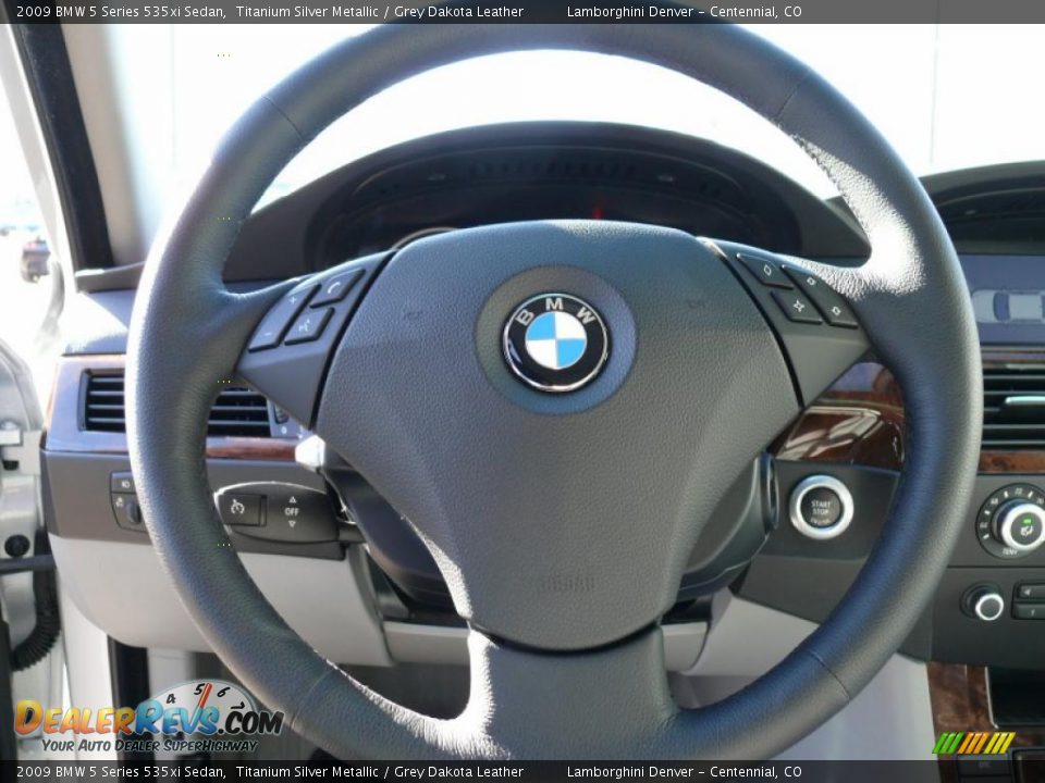 2009 BMW 5 Series 535xi Sedan Titanium Silver Metallic / Grey Dakota Leather Photo #12