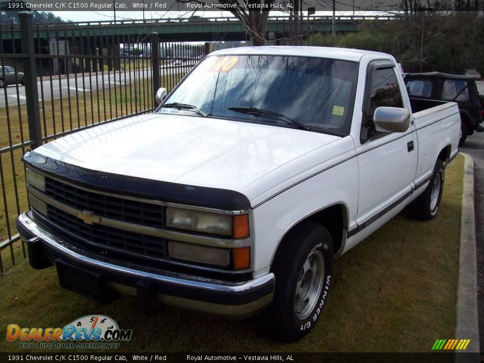 1991 Chevrolet C/K C1500 Regular Cab White / Red Photo #1