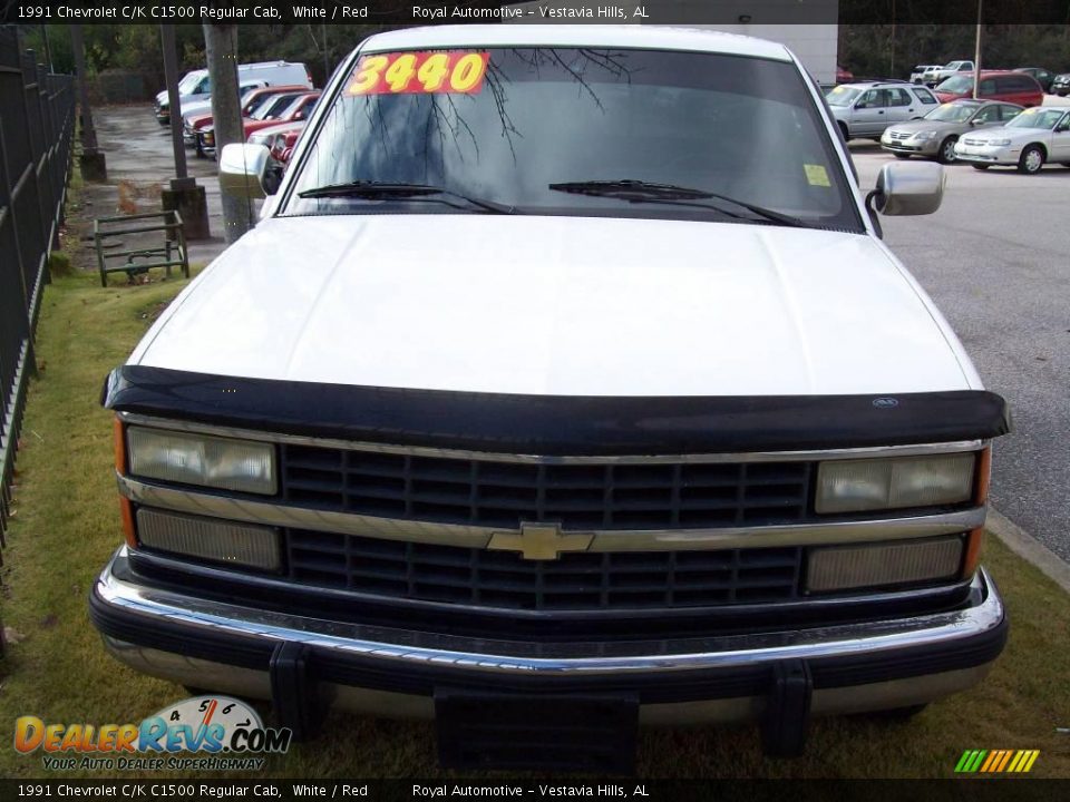 1991 Chevrolet C/K C1500 Regular Cab White / Red Photo #2