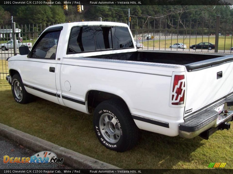 1991 Chevrolet C/K C1500 Regular Cab White / Red Photo #3