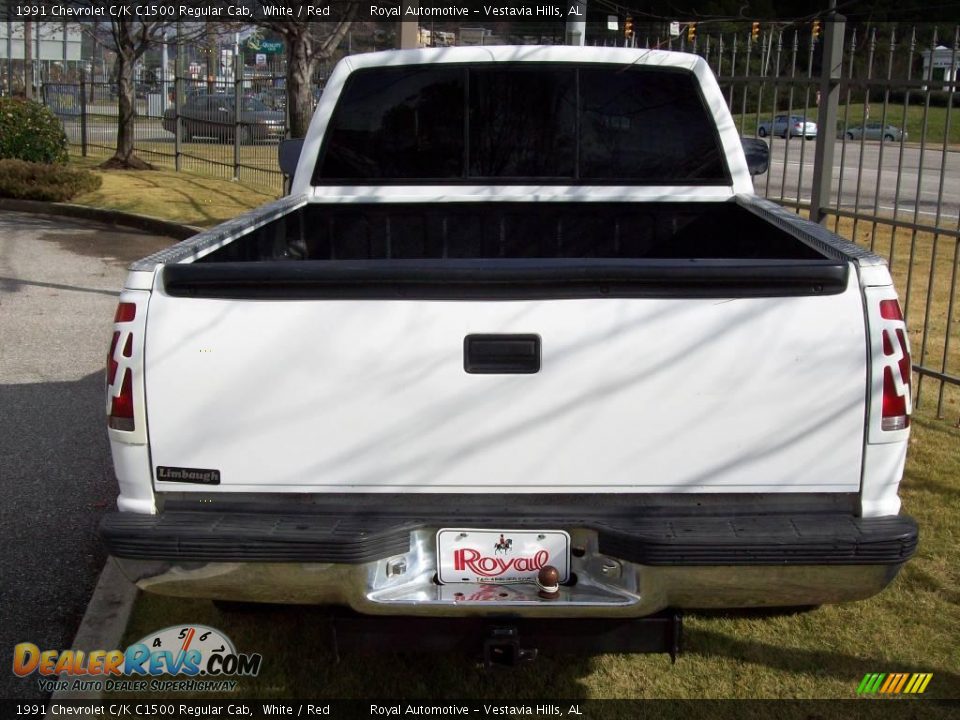 1991 Chevrolet C/K C1500 Regular Cab White / Red Photo #4