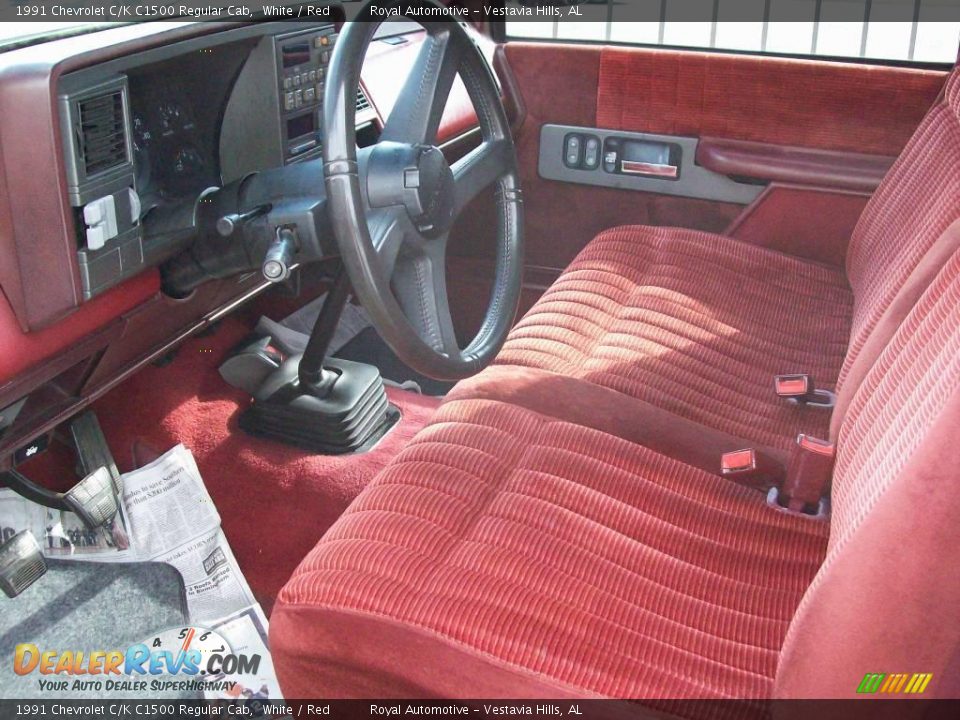 1991 Chevrolet C/K C1500 Regular Cab White / Red Photo #6