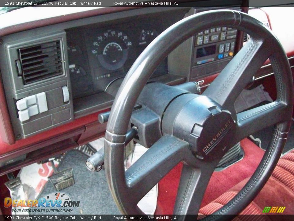1991 Chevrolet C/K C1500 Regular Cab White / Red Photo #8