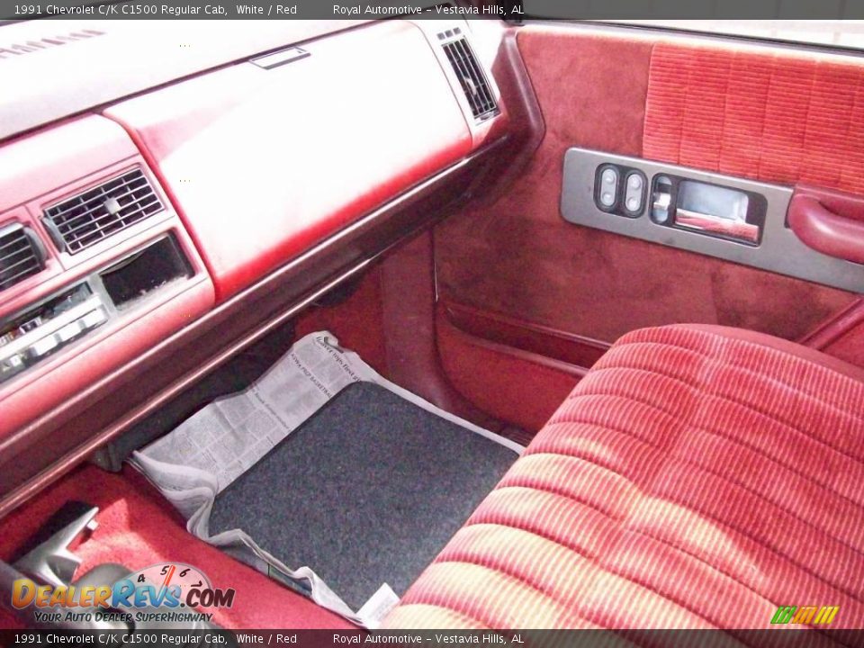 1991 Chevrolet C/K C1500 Regular Cab White / Red Photo #12