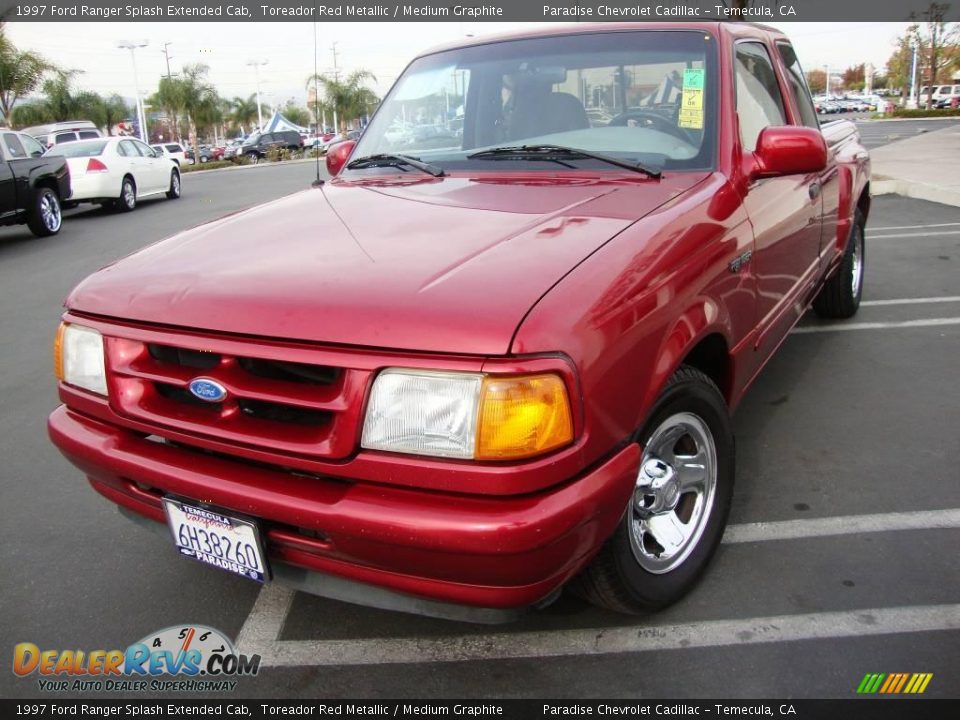 1997 Ford Ranger Splash Extended Cab Toreador Red Metallic / Medium Graphite Photo #7