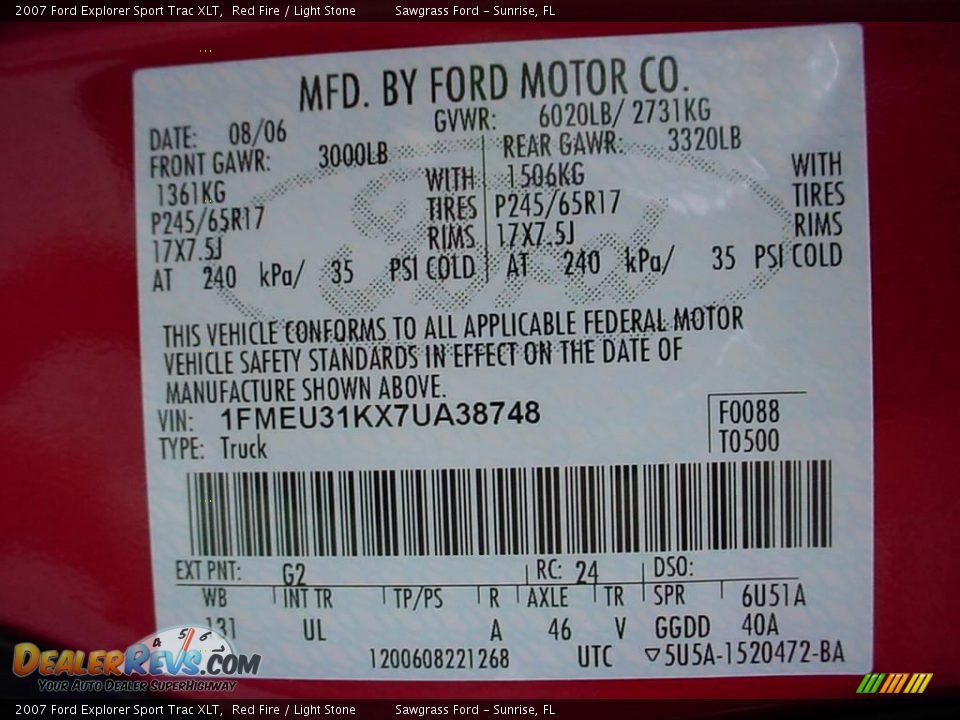 2007 Ford Explorer Sport Trac XLT Red Fire / Light Stone Photo #19
