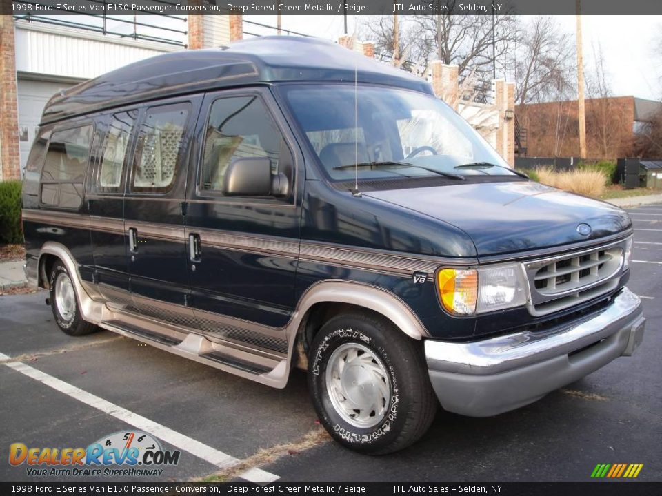 1998 Ford E Series Van E150 Passenger Conversion Deep Forest Green Metallic / Beige Photo #9