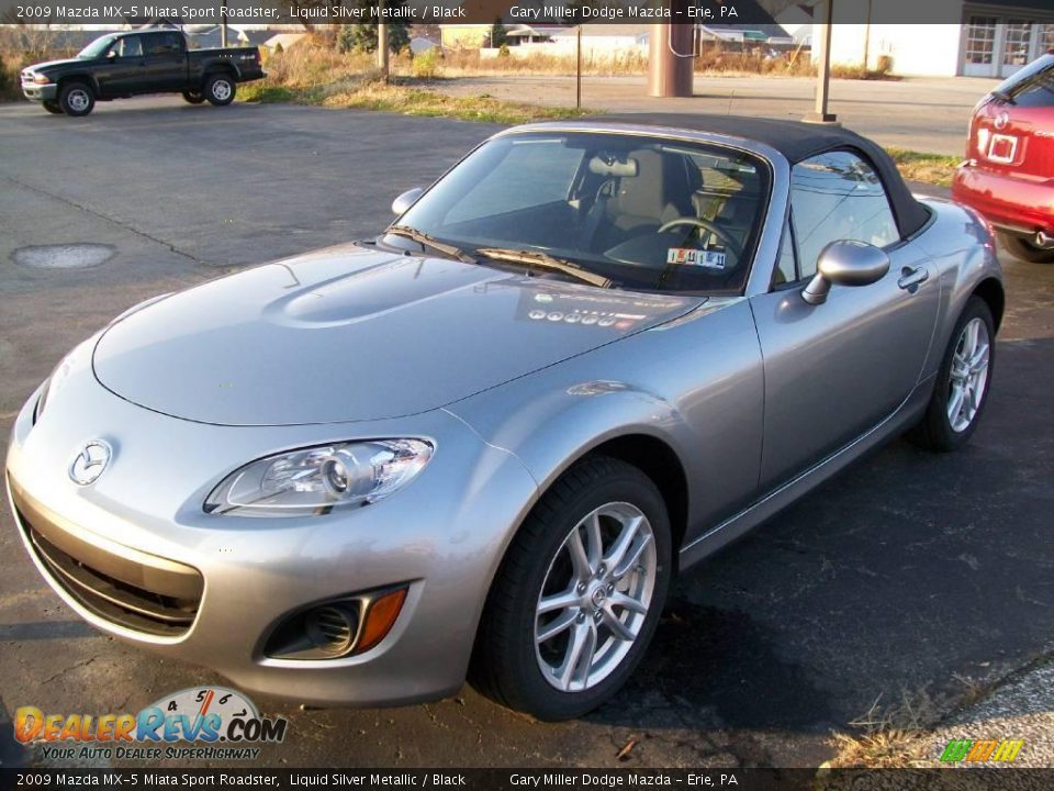 2009 Mazda MX-5 Miata Sport Roadster Liquid Silver Metallic / Black Photo #1