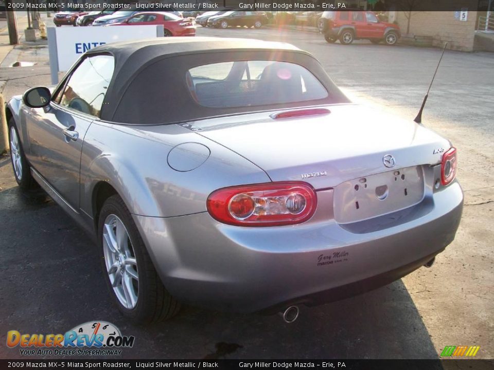 2009 Mazda MX-5 Miata Sport Roadster Liquid Silver Metallic / Black Photo #3