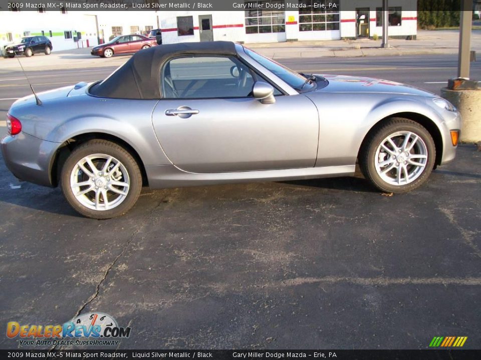 2009 Mazda MX-5 Miata Sport Roadster Liquid Silver Metallic / Black Photo #7