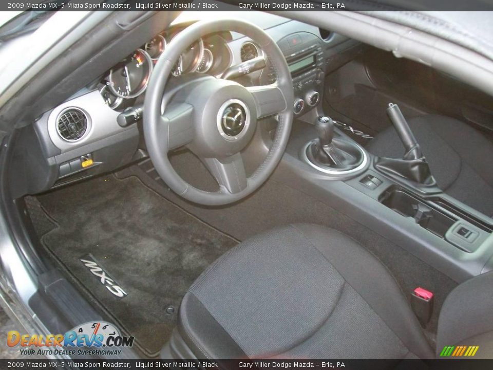 2009 Mazda MX-5 Miata Sport Roadster Liquid Silver Metallic / Black Photo #12