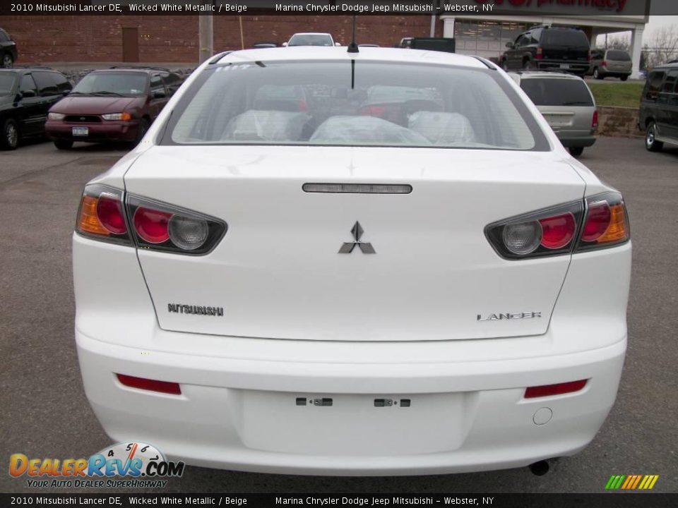 2010 Mitsubishi Lancer DE Wicked White Metallic / Beige Photo #4
