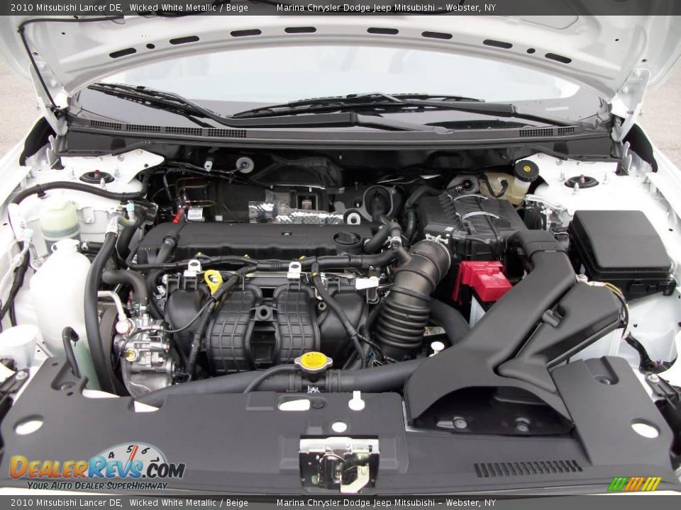 2010 Mitsubishi Lancer DE Wicked White Metallic / Beige Photo #21