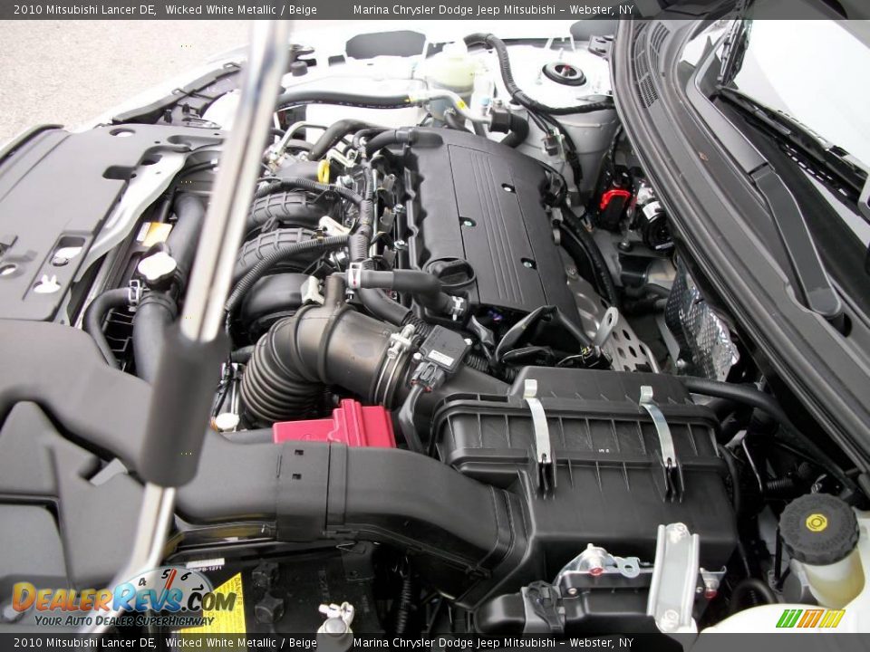 2010 Mitsubishi Lancer DE Wicked White Metallic / Beige Photo #23