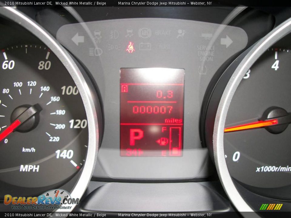 2010 Mitsubishi Lancer DE Wicked White Metallic / Beige Photo #26