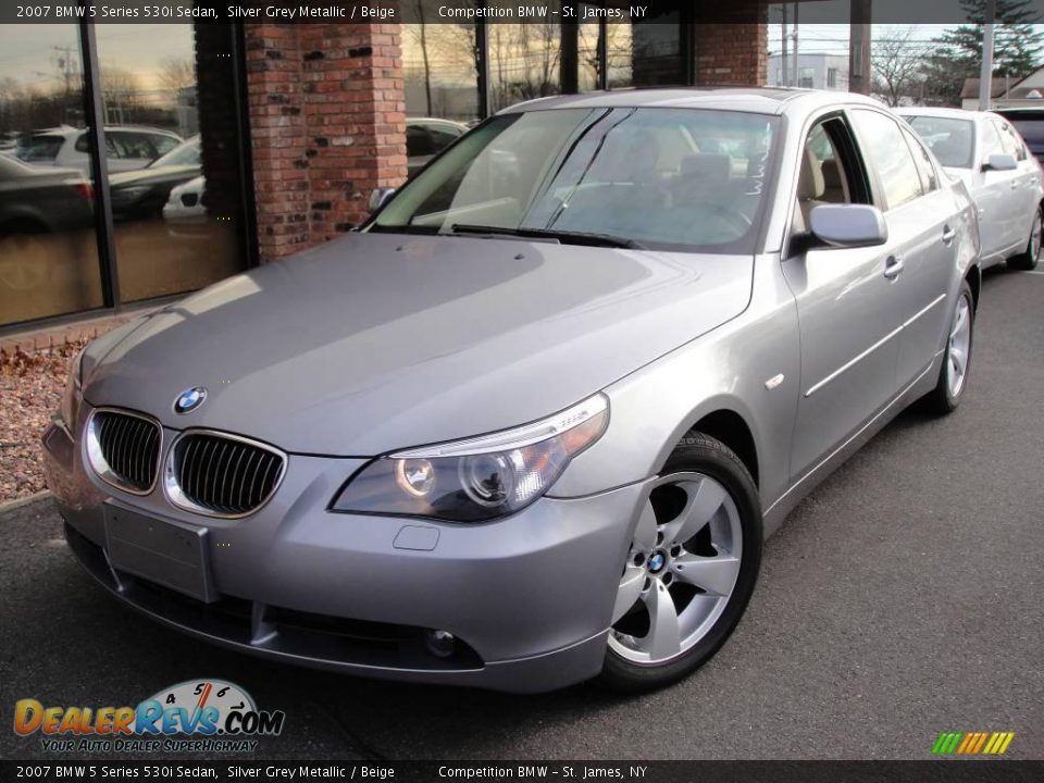 2007 BMW 5 Series 530i Sedan Silver Grey Metallic / Beige Photo #1