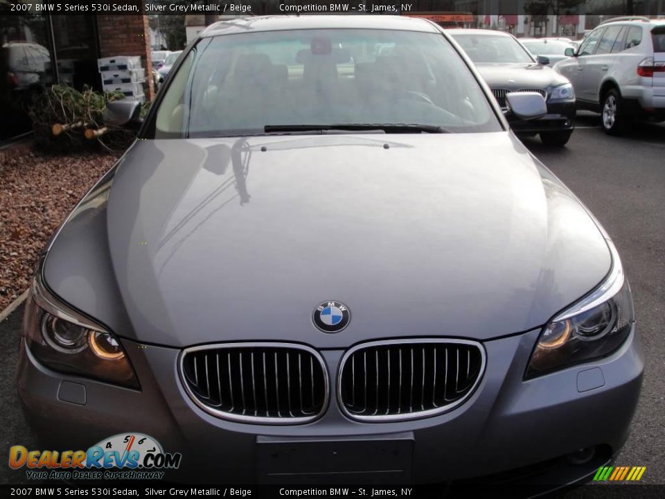 2007 BMW 5 Series 530i Sedan Silver Grey Metallic / Beige Photo #2