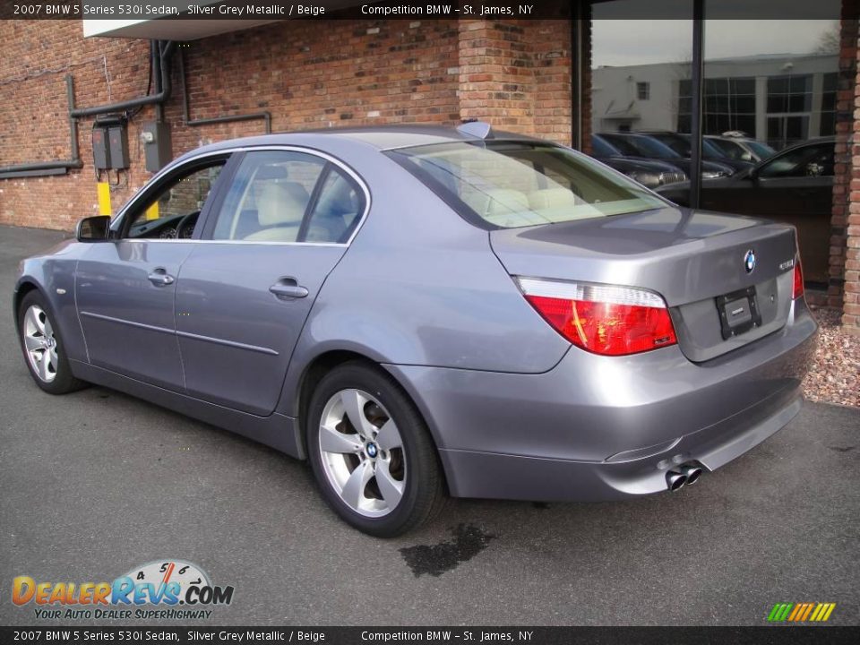 2007 BMW 5 Series 530i Sedan Silver Grey Metallic / Beige Photo #3