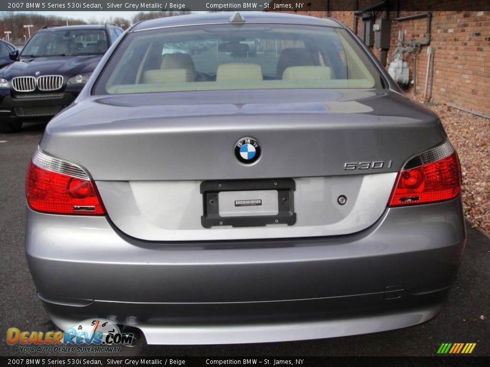 2007 BMW 5 Series 530i Sedan Silver Grey Metallic / Beige Photo #4