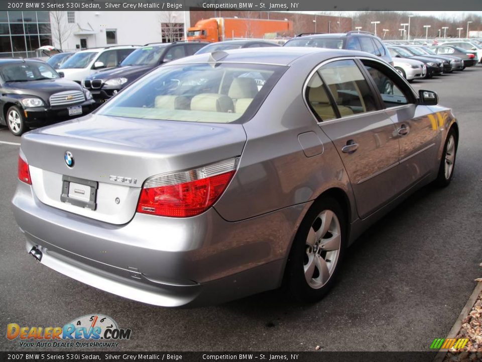2007 BMW 5 Series 530i Sedan Silver Grey Metallic / Beige Photo #5