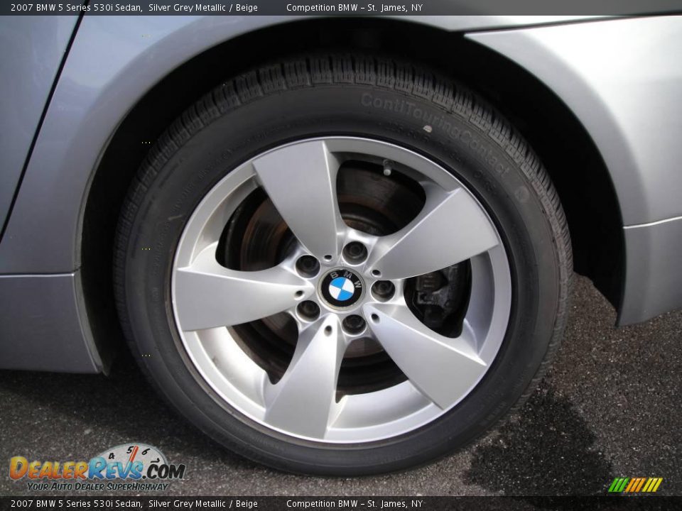 2007 BMW 5 Series 530i Sedan Silver Grey Metallic / Beige Photo #6