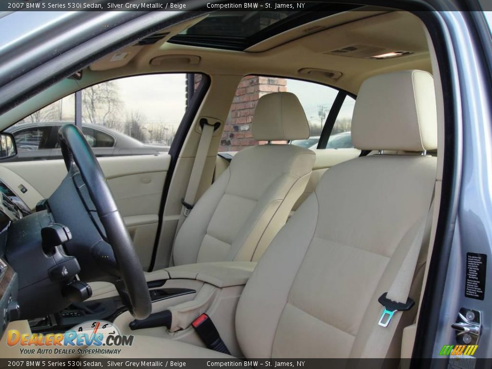 2007 BMW 5 Series 530i Sedan Silver Grey Metallic / Beige Photo #8