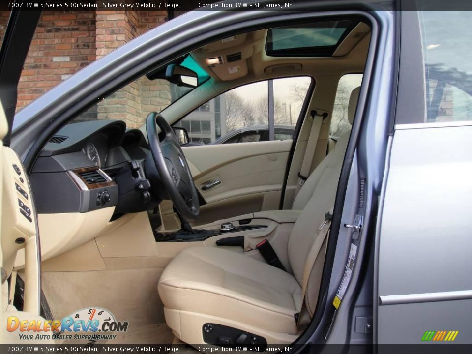 2007 BMW 5 Series 530i Sedan Silver Grey Metallic / Beige Photo #9