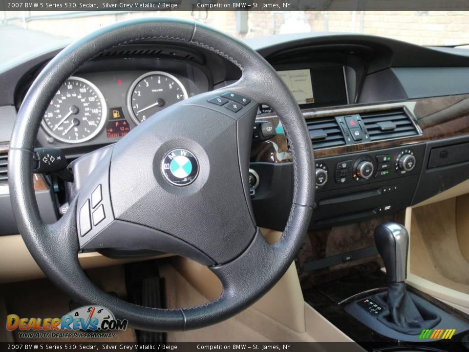 2007 BMW 5 Series 530i Sedan Silver Grey Metallic / Beige Photo #10
