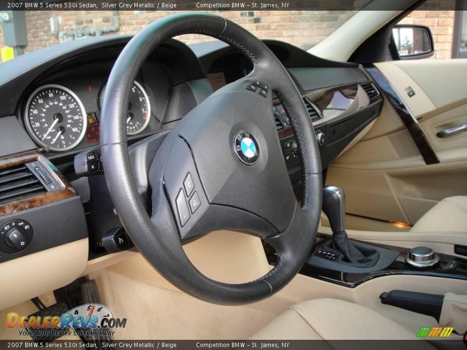 2007 BMW 5 Series 530i Sedan Silver Grey Metallic / Beige Photo #11