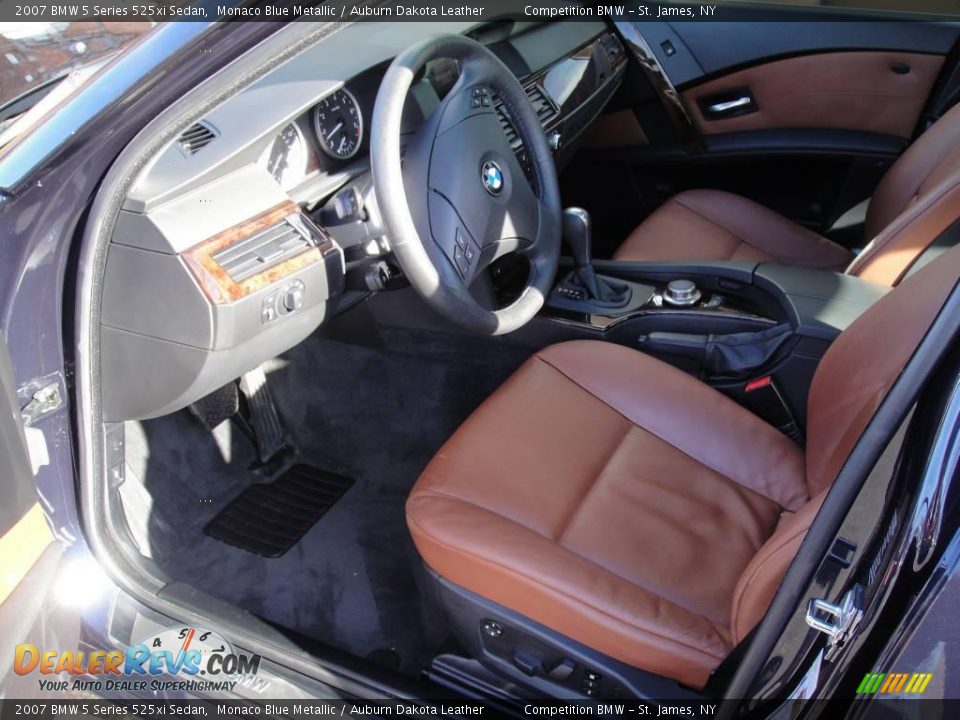 2007 BMW 5 Series 525xi Sedan Monaco Blue Metallic / Auburn Dakota Leather Photo #10