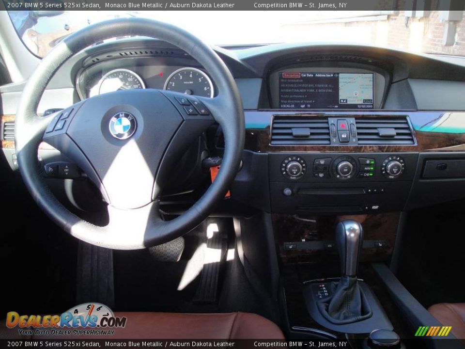 2007 BMW 5 Series 525xi Sedan Monaco Blue Metallic / Auburn Dakota Leather Photo #11