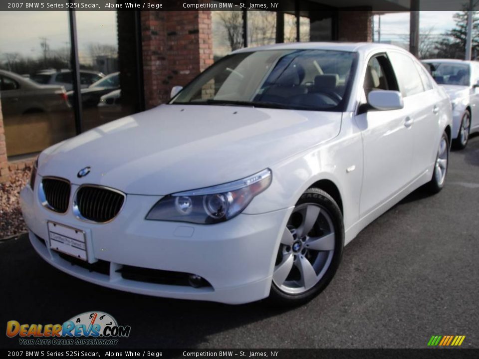2007 BMW 5 Series 525i Sedan Alpine White / Beige Photo #1
