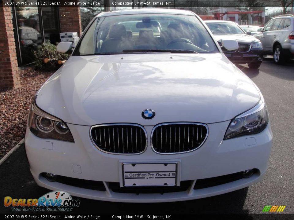 2007 BMW 5 Series 525i Sedan Alpine White / Beige Photo #2