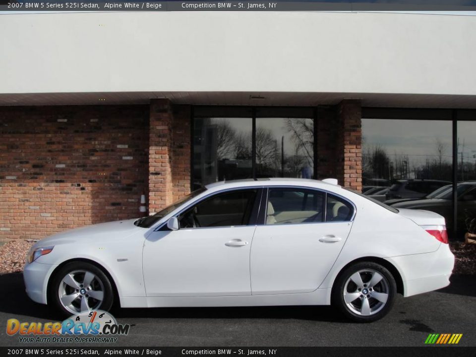 2007 BMW 5 Series 525i Sedan Alpine White / Beige Photo #3