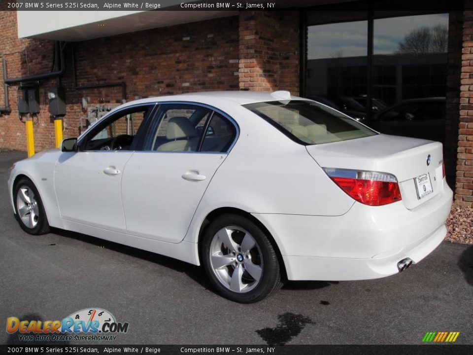 2007 BMW 5 Series 525i Sedan Alpine White / Beige Photo #4