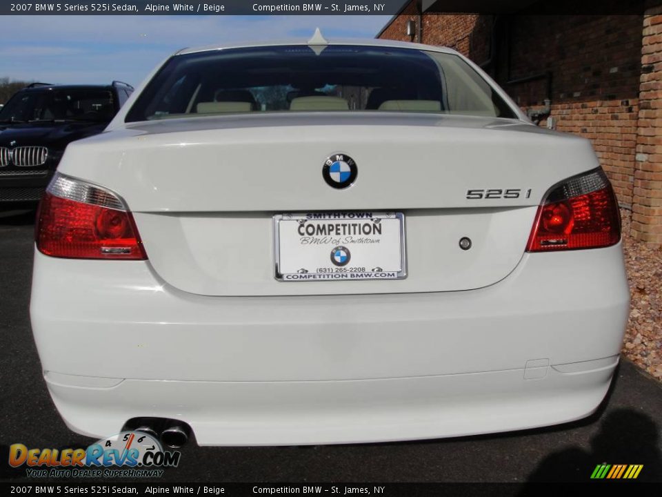 2007 BMW 5 Series 525i Sedan Alpine White / Beige Photo #5