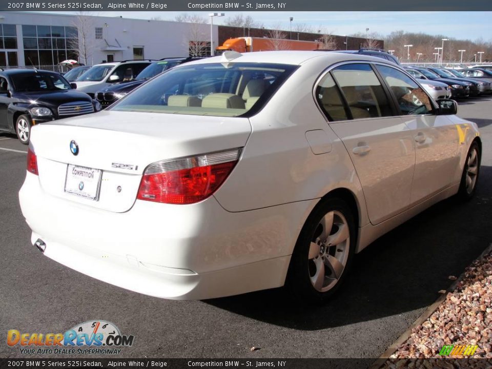 2007 BMW 5 Series 525i Sedan Alpine White / Beige Photo #6