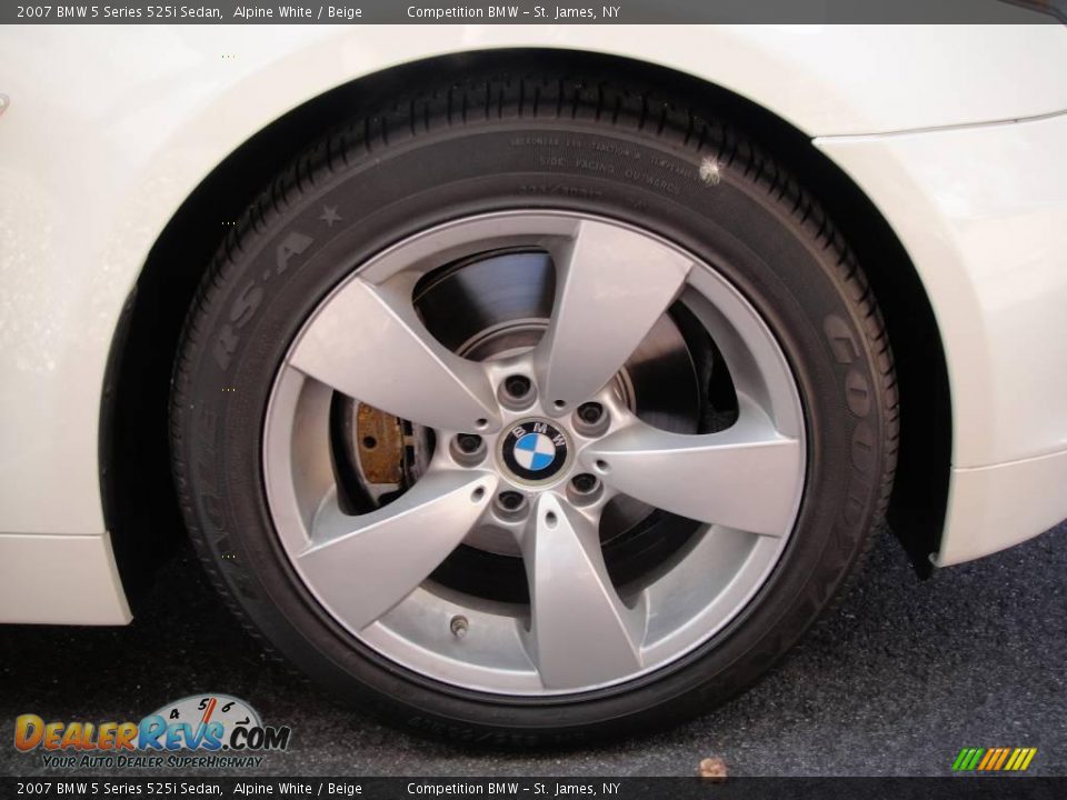 2007 BMW 5 Series 525i Sedan Alpine White / Beige Photo #7